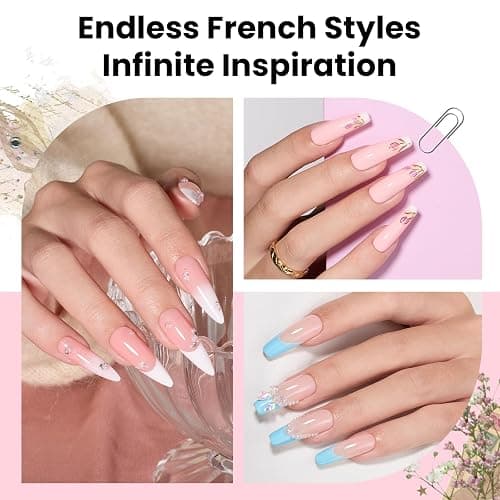 Beetles French Manicure Nail Art Stickers Sheets French Tip Tool 3 Designs Self-Adhesive Nail Tips Guides for DIY Decoration Nails Art thumbnail 3