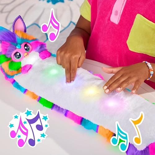 FURBY DJ Interactive Toy, Neon Star, Snuggly Electronic Plush, Music, Lights, Motion, & Games, Speaks English & Furbish, 32 in Long, 6+ Years (Amazon Exclusive) thumbnail 8