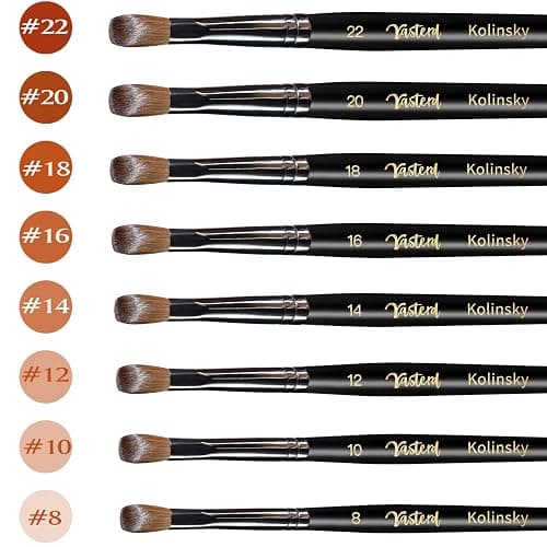 Yasterd Acrylic Nail Brushes - Kolinsky Size 16 Oval Crimped Shaped Brush for Acrylic Application, Black Wood Handle Professional Nail Art Powder Brush Manicure Tool thumbnail 7