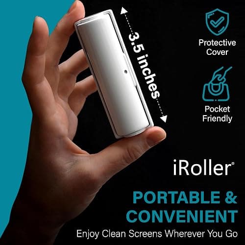 Screen Cleaner by iRoller - No Need for Spray or Wipes - Liquid Free iPad Screen Cleaner Roller Tool - Washable & Reusable - Phone Screen Cleaner Ideal for iPhone, Laptop, Computer Touchscreen - 3.5" thumbnail 3