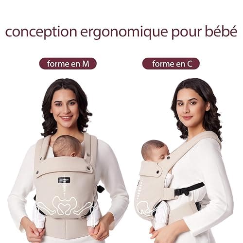 Momcozy Porte-bébé - Ergonomique, confortable et léger, adapté aux bébés de 3 à 20 kg, facile à enfiler, idéal pour une parentalité mains libres, Kaki thumbnail 4