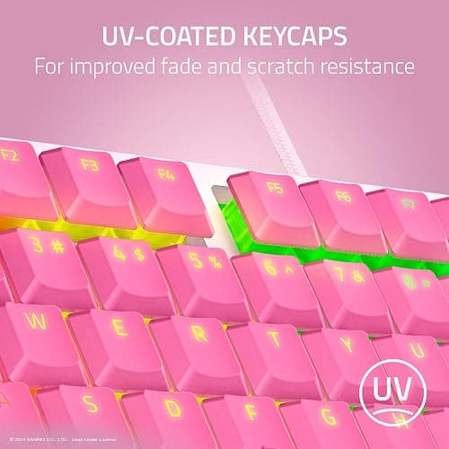 Razer Ornata V3 TKL Gaming Keyboard: Low-Profile Keys - Mecha-Membrane Switches - UV-Coated Keycaps - Backlit Media Keys - 8-Zone RGB Lighting - Magnetic Wrist Wrest - Hello Kitty & Friends Edition thumbnail 4
