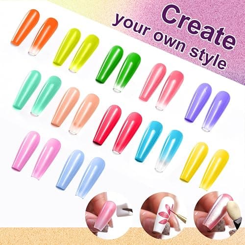 U-Shinein Gradient Painting Gel, 12 Bright Colors Ombre Gel Nail Polish for Pigment Pat Nails Aura Nails, French Manicure DIY Nail Art Long-lasting No-wipe Palette Chroma Carnival​ thumbnail 5
