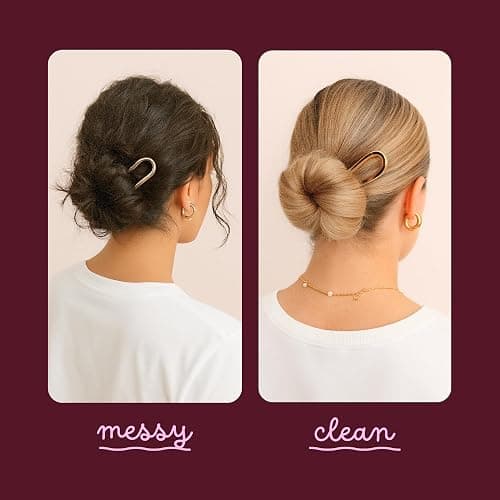 Cobana French Hair Pin – Gold Metal Hair Accessory for Buns, Twists & Updos – Hair Pin for Thick Hair – Sleek, Durable Styling Clip for Women thumbnail 6