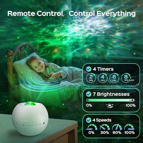 PIKOY 360 Lights Galaxy Projector+15 White Noise Machine Bluetooth,Birthday Gifts for Women 18th Birthday Gifts for Girls Gifts Boys,Night Light Led Lights for Bedroom Decor Home Decoration Room Decor thumbnail 6