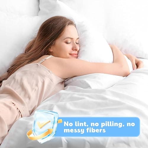 Myetasser Disposable Sheet Set Bedding Set for Hotel Kingsize, with Sheet Quilt Cover and 2 Pillowcase, for Hotel/Travel/Home Vistor, Hypoallergenic, Reusable thumbnail 3