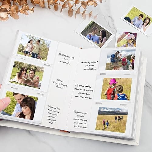 Photo Album for Fujifilm Instax Mini Camera, 180 Pockets Photo Album with Writing Space for Polaroid, Leather Cover, 2x3 Photo Album for Instax Mini 12 11 9 40 8 7 Evo LiPlay Instant Camera (White) thumbnail 7