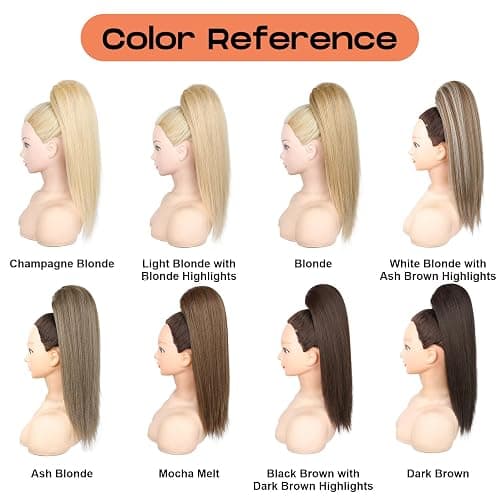 SEIKEA Cheer Ponytail Hair Piece, 18" Straight Cheerleader Hairpiece Ponytail Extension for Cheer Competitions, Dance, Costume, Dress up, Soft Natural Look for Teens Girls Blonde thumbnail 8