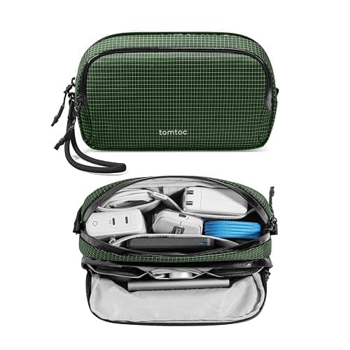 tomtoc Electronic Organizer Travel Case Performance, Water Resistant Dual Compartment Cable Organization Storage Bag for Charger, Cord, Phone, Hard Drive, Power Bank, Accessories Travel Essentials - Image 1