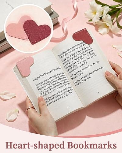 JORA Bookish Gifts for Readers: 9PCS Book Lover Gifts for Women Book Club Themed Gift Ideas Bookish Merch Reading Accessories for Reading Lover Bookworm Librarian Reader Pink thumbnail 4