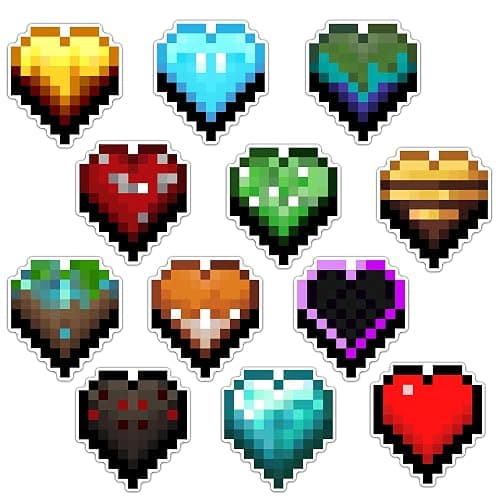 GTOTd Cute Pixel Heart Decoration Locker Fridge Magnet（12 Pack） | Accessories Merch Party Supplies Gifts Cruise Door Room Decor Magnetic Bumper Cabinets Sticker Decal Reusable Vinyl - Image 1