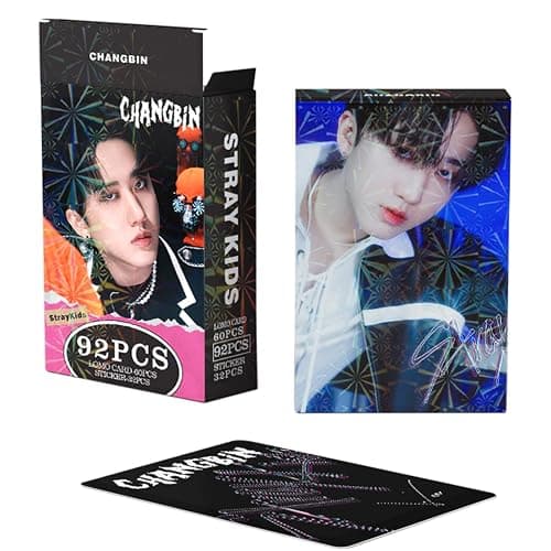 KPOPBP Photocards 60 PCS SKZ Rock Star Album Photo Cards with 32 PCS Stickers Kpop Gift Lomo Cards Merch for SKZ Boys and Girls (CHANGBIN) thumbnail 3
