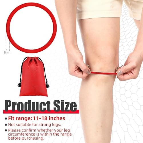 Foilswirl Silicone Patella Knee Band for Basketball Patella Tendon Support Knee Pain Running Tendon Brace Support Strap(2,Red,M) thumbnail 2
