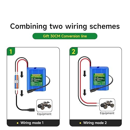 Mspalocell 12V Rechargeable Lithium battery 5600 mAh with Charger Bare Leads Wire Compatible with 12V Devices RC Car,LED Strip,DIY Project,Electronic Organ,Optical Network Unit,CCTV Camera,Solar Panel - 5600 mAh thumbnail 3