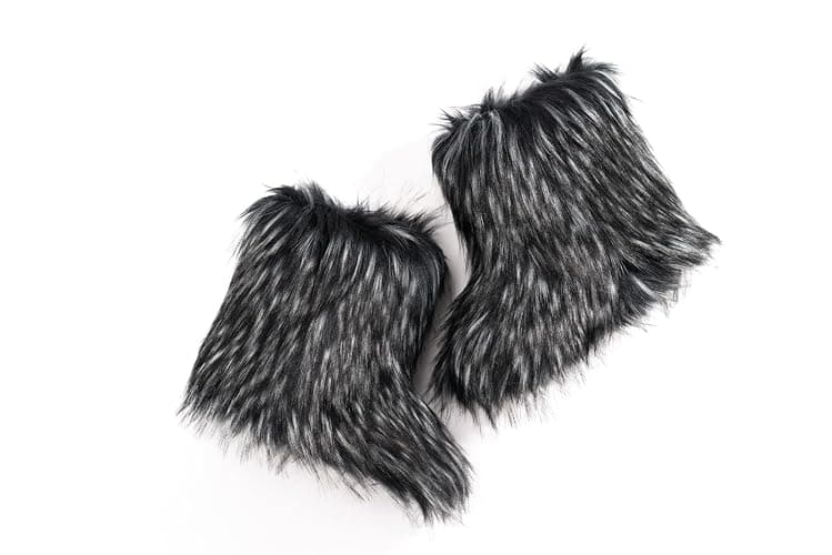 IXU Women's Faux Fur Boot Furry Fluffy Round Toe Suede Snow Winter Women Boots Comfy Plush Warm Short Outdoor Indoor Flat Shoes Mid-Calf Boots thumbnail 5