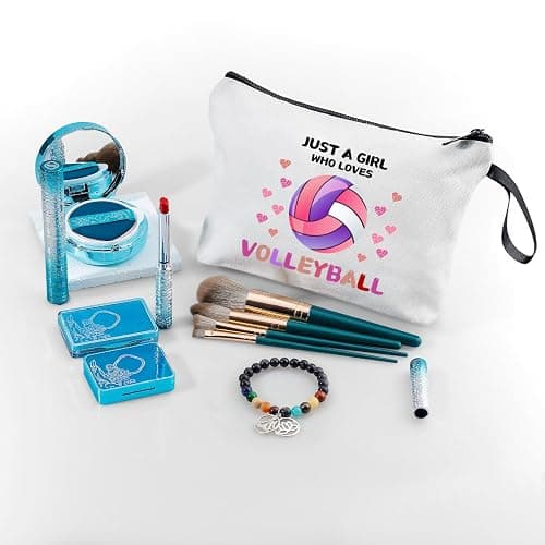 ARIOSEY Volleyball Gifts for Teen Girls Team,Small Volleyball Cosmetic Makeup Bag Stuff Birthday Gifts for Friends Female,Christmas thumbnail 6