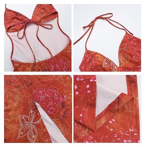 Missionary Sexy Printed Vacation Dress For Summer 2025, New Open Chest Suspender Women's Clothing(M) thumbnail 7