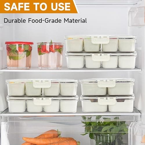 Yuroochii Snackle Box Container, Portable Snack Box 8 Compartment Divided Serving Tray with Lid & Handle, Clear Snack Charcuterie Platter for Travel Candy Party Fruit Salad (White) thumbnail 9