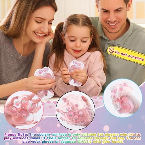 Giant Taba Squishy Paw Toys, Cute Cat Paw Squishy, Fufu Squishy Fidget Toys for Kids and Adults, Super Soft Big Strawberry Cat Paw Squeeze Toys for Stress Relief, Holiday Party Birthday Gifts thumbnail 6