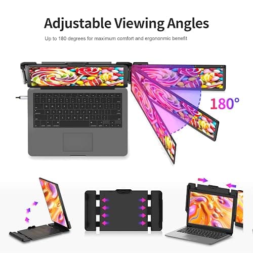 Laptop Screen Extender Portable Monitor, Dual Monitor Extender for Laptop, 14" Screen 1080P FHD Display, Fit for 13-17" Laptops, Plug & Play Compatiable with Windows, Mac, Chrome, Android and Switch thumbnail 6