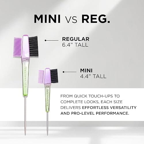 Style Factor EDGE BOOSTER® Edge Brush+Comb Mini | Baby Hair Brush/Travel Brush with Compact Case | Travel Size Dual-Ended Boar Bristles & Pintail Comb for Edges, Parting & Styling | Pink/White thumbnail 6
