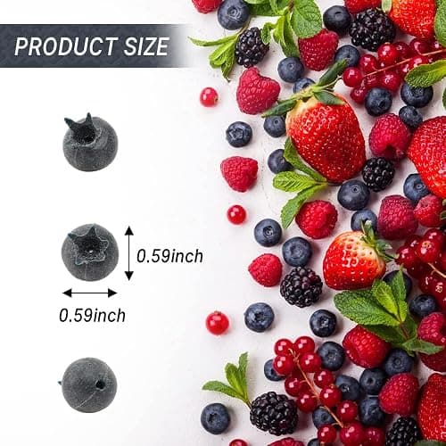 Luckforest Artificial Blueberry, 50Pcs Fake Blueberry Lifelike Blueberries Simulation Blue Berries Fake Fruit for DIY Craft Home Kitchen Cabinet Food Photography Props thumbnail 6