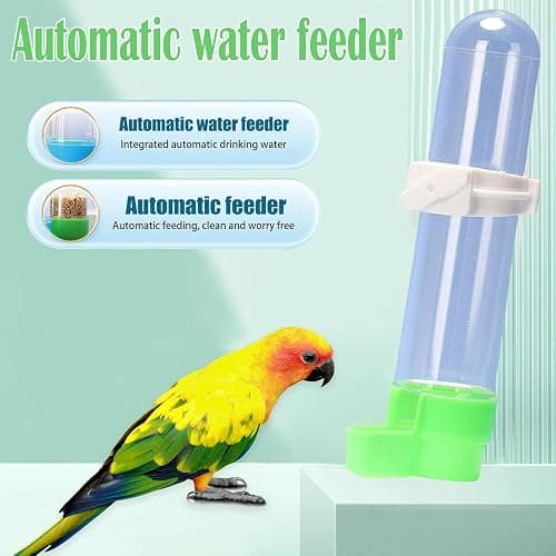 4 Pcs Bird Water Feeder, Budgie Water Dispenser, Budgie Water Feeder - 120ml PP Plastic Bird Waterers (2 Blue + 2 Green) for Cage Mounting, Small Parrot & Finch Hydration thumbnail 3