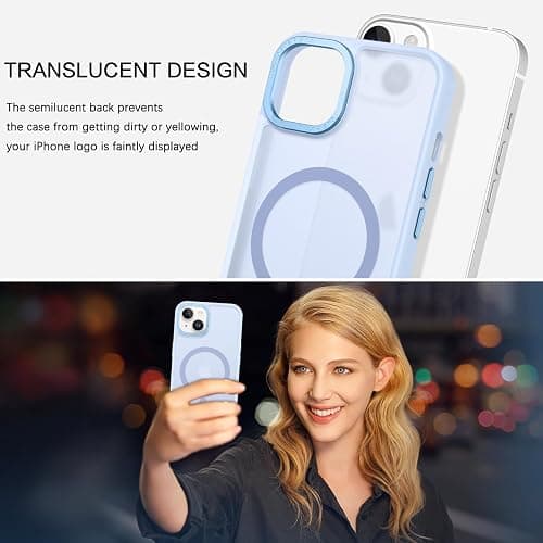 BENTOBEN Magnetic for iPhone 13 Case & iPhone 14 Case [Compatible with Magsafe] Translucent Matte Phone Case iPhone 13/14 Slim Thin Shockproof Women Men Protective Cover, Light Blue thumbnail 7