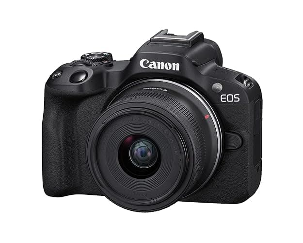 Canon EOS R50 Mirrorless Camera with RF-S18-45mm F4.5-6.3 is STM & RF-S55-210mm F5-7.1 is STM Lenses, 24.2 Megapixel CMOS (APS-C) Sensor, 4K Video, Content Creator Vlogging Camera, RF Mount, Black thumbnail 2