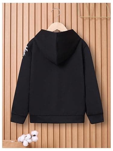 WDIRARA Boy's Dragon Letter Graphic Hoodie Long Sleeve Sweatshirt Hooded Pullovers Top thumbnail 2