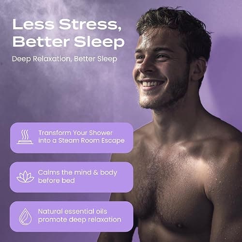 Body Restore Shower Steamers Aromatherapy 15 Pack - Christmas Stocking Stuffers, Birthday Gifts for Women, White Elephant, Relaxation, Self Care for Men - Lavender thumbnail 7
