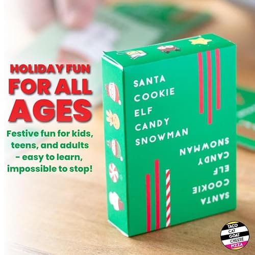 Santa Cookie Elf Candy Snowman Christmas Edition Holiday Card Game by Taco Cat Goat Cheese Pizza | Great for Stockings and White Elephant Gift | Fun for Kids, Teens, Adults, and Families | 2-8 Players thumbnail 3