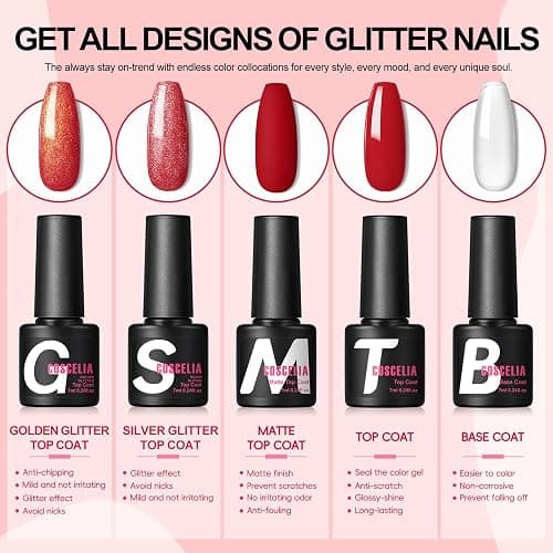 COSCELIA 53pcs Gel Nail Polish Kit with U V light Drill 35 Color Gel Polish | 5pc Top Base Coat, Nail Art Professional Gel Manicure Starter Kit, Gifts for Women Teens Girls Gifts for Women thumbnail 6