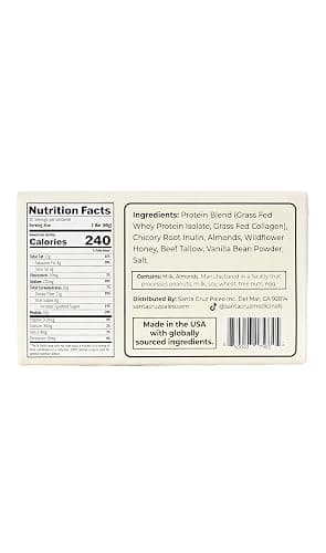 Santa Cruz Paleo Protein Bar – 20g Grass-Fed Whey & Collagen Protein – Wildflower Honey Sweetened, No Seed Oils, High Protein Snack Bar (Vanilla Flavor, Pack of 10) thumbnail 2