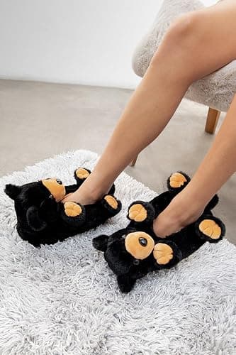 ooohyeah Funny Animal Hug Plush Slippers for Women, Novelty Cute Cozy Warm Slippers with Non-Slip Grips thumbnail 3