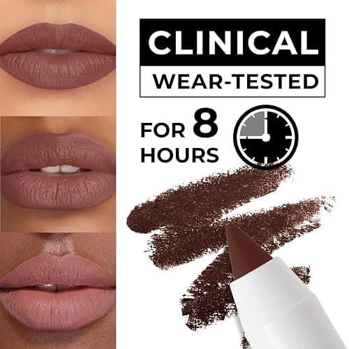 Lamel Long Lasting Lip Liner Pencil – Intense Brown – 2-in-1 Gel Liner | 8-Hour Wear, Creamy Texture, High Pigment, Sharpenable – Use as Lip Liner or Full Coverage Lipstick (414) thumbnail 2