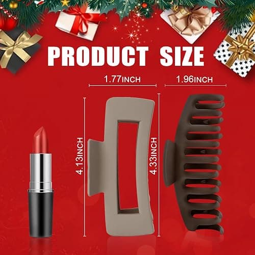 TOCESS 8 Pack Neutral Big Hair Claw Clips for Women Large Claw Clip for Thin Thick Curly Hair 90's Strong Hold 4.33 Inch Nonslip Matte Jumbo Hair Clips thumbnail 3