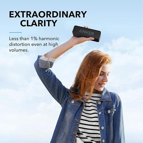Anker Soundcore Upgraded Bluetooth Speaker with IPX5 Waterproof, Stereo Sound, 24H Playtime, Portable Wireless Speaker for iPhone, Samsung and More (Black) thumbnail 6