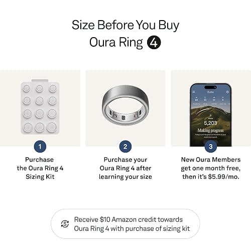 Oura Ring 4 - Brushed Silver - Size 9 - Size Before You Buy thumbnail 3
