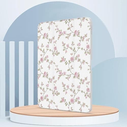 Xkladz Case for iPad Pro 12.9 inch 6th / 5th / 4th Generation (2022/2021/2020), Case with Pencil Holder, Stand Cover for iPad Pro 12.9 inch with Clear Back, Auto Sleep/Wake, Pink Flower thumbnail 5