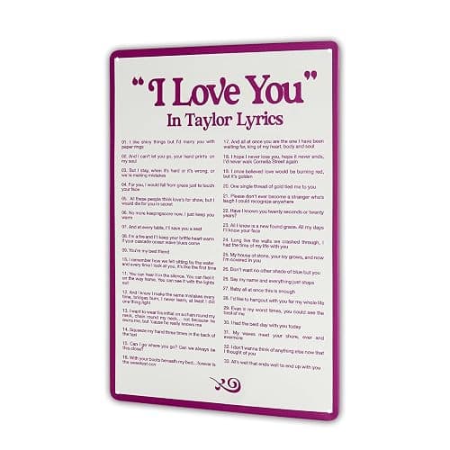FUDFVO I Love You in Music Taylor Lyrics Metal Tin Sign Posters Merch Gift for Room Decor Aesthetic Music Album Taylor Wall Art,8×12 INCH - Image 1