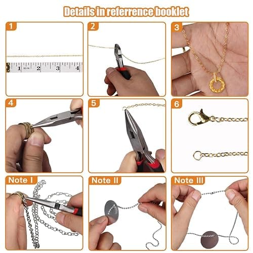 Fesorsi Silver Necklace Chain for Jewelry Making, 46ft 6 Style Rolled Steel DIY Jewelry Chain Roll Bracelet Bulk Link Plated Permanent for Earring Anklet Craft with Jump Ring, Lobster Clasp, Pliers thumbnail 6