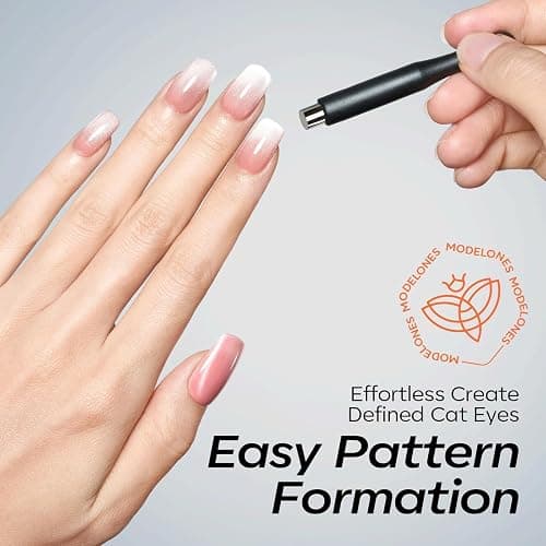 modelones Cat Eye Magnetic for Nails,15PCS Cateye Rose Gel Nail Polish Magnet Tools Powerful Set Wand Magnet Valentine's Love-heart Nail Polish Square Round Magnet Stick Diverse Glassy Cateye Effect thumbnail 8