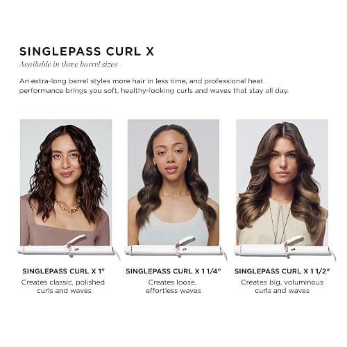 T3 SinglePass Curl X Extra-Long Barrel 1", 1.25", 1.5" Curling Iron with 9 Heat Settings and Ceramic Barrel for Fast Styling and Lasting Results on All Hair Types thumbnail 11