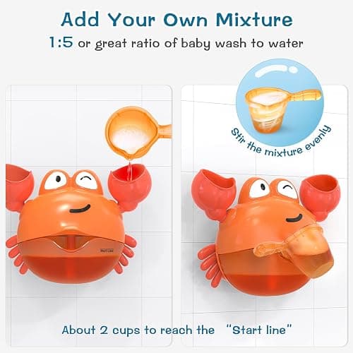 KINDIARY Bath Toy, Crab Bath Bubble Maker for Baby, Toddlers 1-3, Infants, Kids, Automatic Bubbles Machine Blower for Bathtub, Battery Operated thumbnail 4
