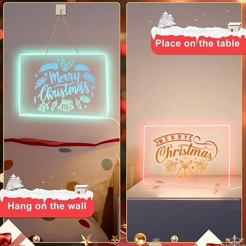 Lumiboard Led Drawing Board with 8 Colors, 13"x10" Acrylic Dry Erase Board with 13 Light Effects, Glow Doodle Board Gifts for Kids for Easter Halloween Christmas Birthday Gifts Presents thumbnail 6
