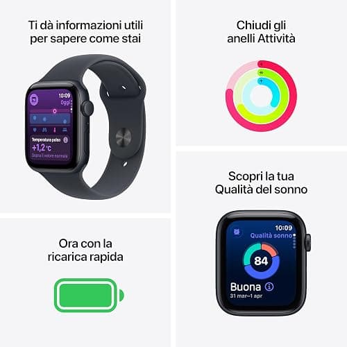 Apple Watch SE 3 GPS, Cassa 40 mm in alluminio galassia con Cinturino Sport galassia - M/L thumbnail 2