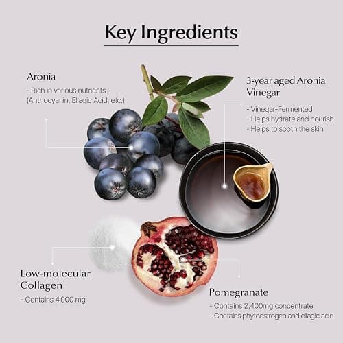 107 ARONIA Vinegar Low Molecular Collagen Jelly Stick l Vitamin, Collagen, Hyaluronic Acids, Elastin, Probiotic l Korean Beauty Collagen l Inner Beauty Collagen Sticks (20g x 14 Pouches) thumbnail 3