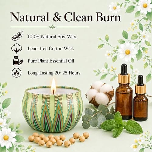 Scented Candles Gift Set for Women, 12 Pack | 100% Natural Soy Wax, 12 Assorted Scents, 300 Hrs Burning Time, Gift-Ready Box for Women, Ideal for Relaxation And Home Décor thumbnail 3