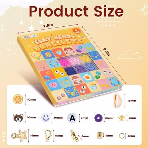 FZIIVQU 6100Pcs Clay Beads Bracelet Making Kit 24 Colors Friendship Bracelet Beads Kit with Preppy Polymer Bead for Jewelry Making Charms Gifts for Teen Girls Ages 6-12 thumbnail 3